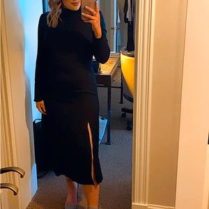 Aritzia Babaton Black Midi Dress